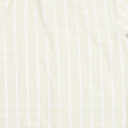 Mens UK Size M Lincoln Yellow  Button-Up Short Sleeve Casual Shirt