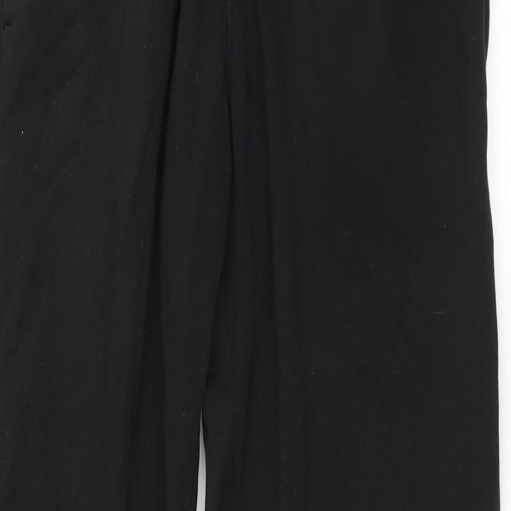 Marks and Spencer Mens Black Cotton Sweatpants Trousers Size 32 in L28 in Regular Drawstring