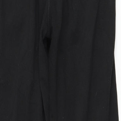 Marks and Spencer Mens Black Cotton Sweatpants Trousers Size 32 in L28 in Regular Drawstring