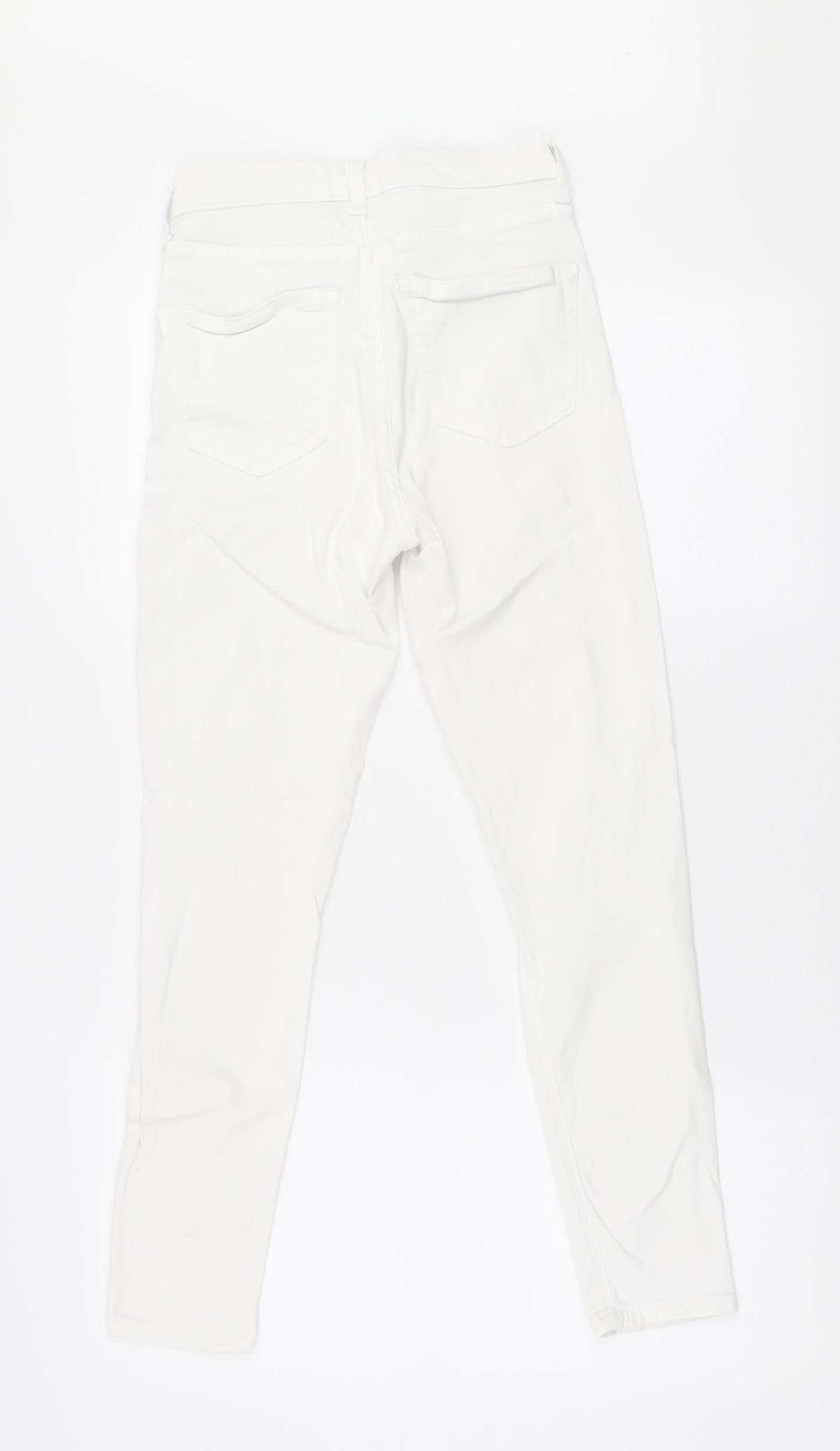 Topshop Womens White Polyester Skinny Jeans Size 6 L30 in Regular Zip