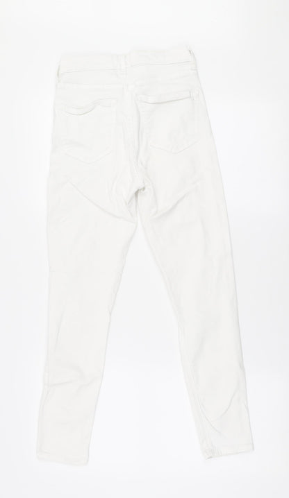 Topshop Womens White Polyester Skinny Jeans Size 6 L30 in Regular Zip