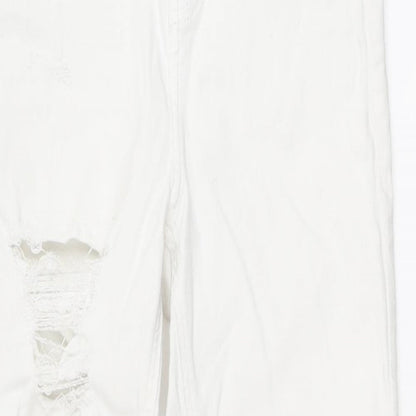 Topshop Womens White Polyester Skinny Jeans Size 6 L30 in Regular Zip