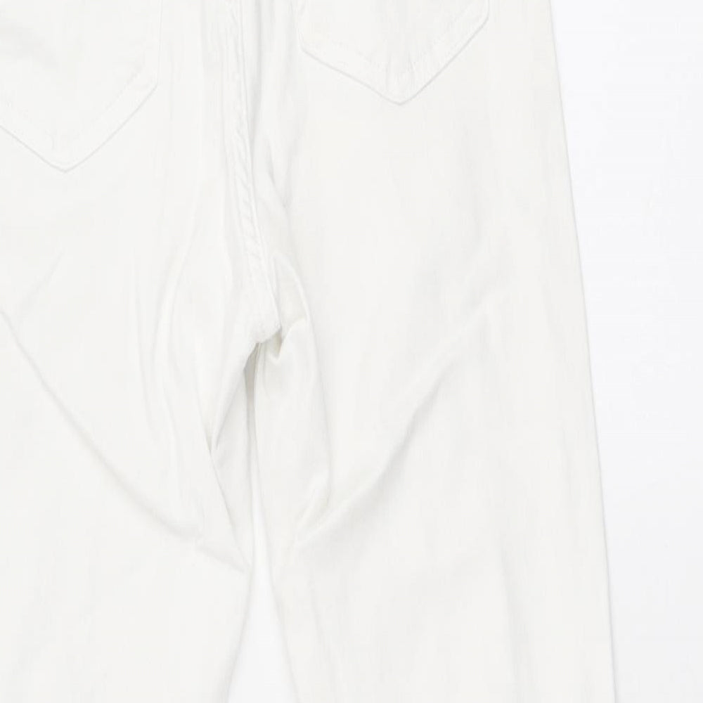 Topshop Womens White Polyester Skinny Jeans Size 6 L30 in Regular Zip