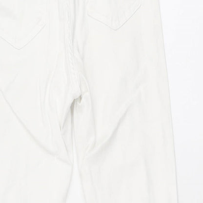 Topshop Womens White Polyester Skinny Jeans Size 6 L30 in Regular Zip