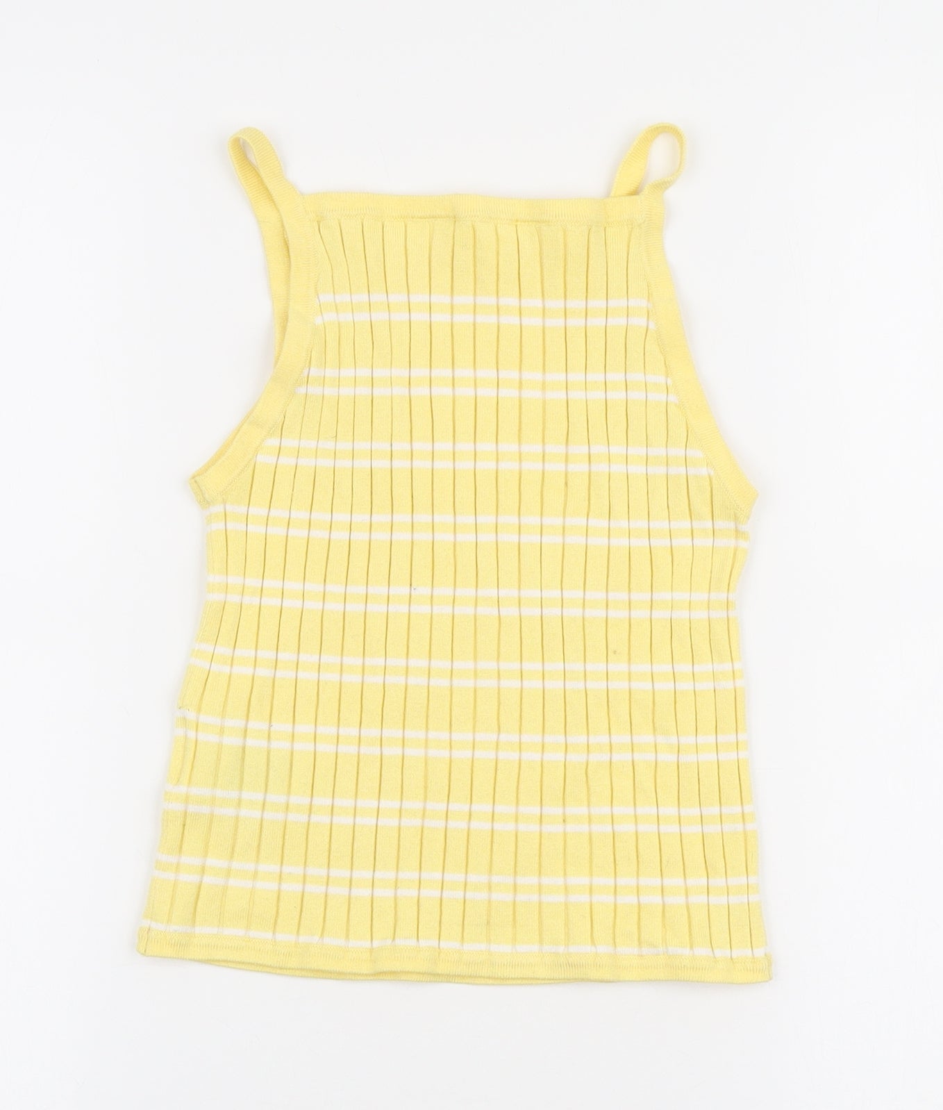 H&M Girls Yellow Striped Camisole Tank Size 10-11 Years Square Neck