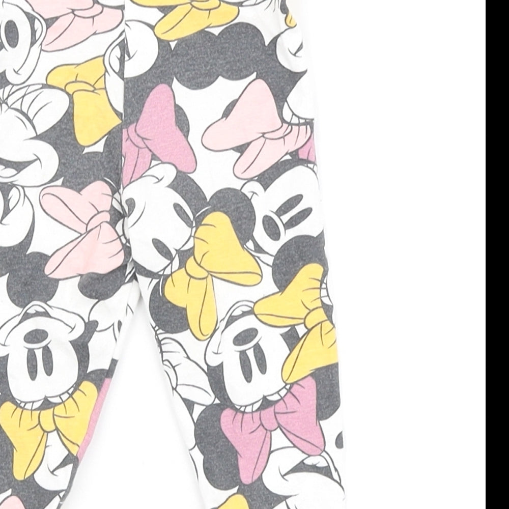Primark Girls Multicoloured Geometric Cotton Jogger Leggings Size 3-6 Months - Minnie Mouse