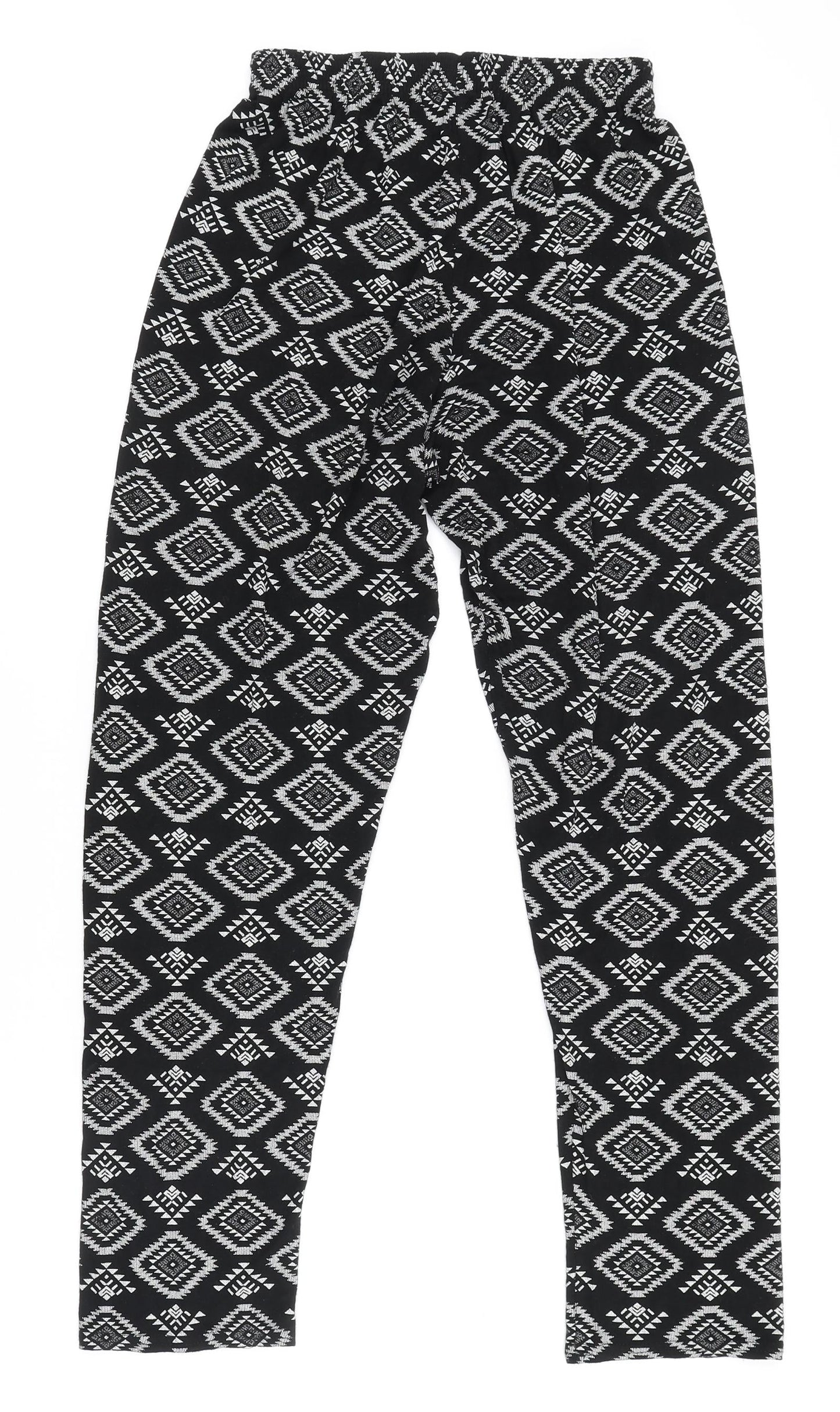 Womens UK Size S Preworn  Cropped Black Leggings