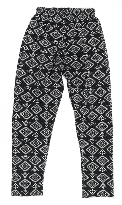 Womens UK Size S Preworn  Cropped Black Leggings