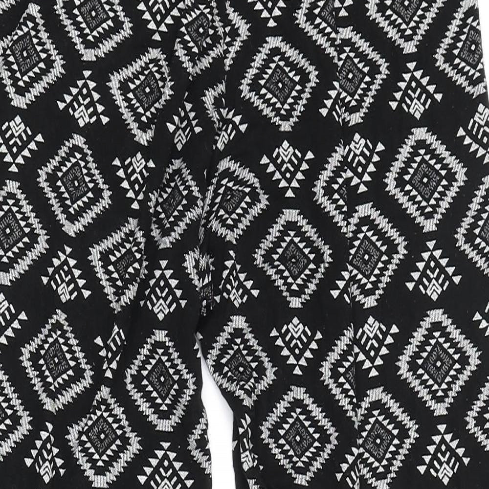 Womens UK Size S Preworn  Cropped Black Leggings