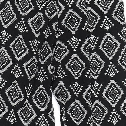 Womens UK Size S Preworn  Cropped Black Leggings