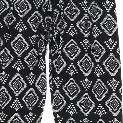 Womens UK Size S Preworn  Cropped Black Leggings