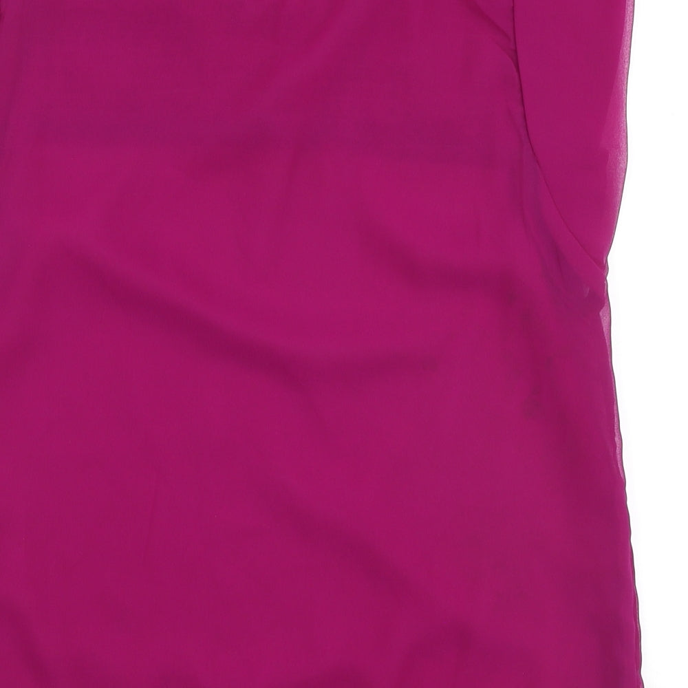 Womens UK Size 10 Exhibit Purple Basic Blouse
