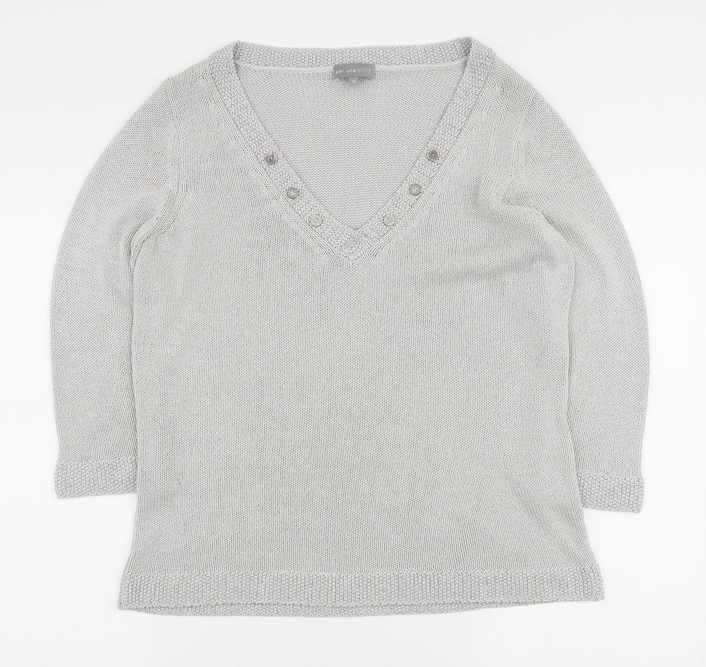 Womens UK Size 12 Marks and Spencer Grey Pullover Jumper