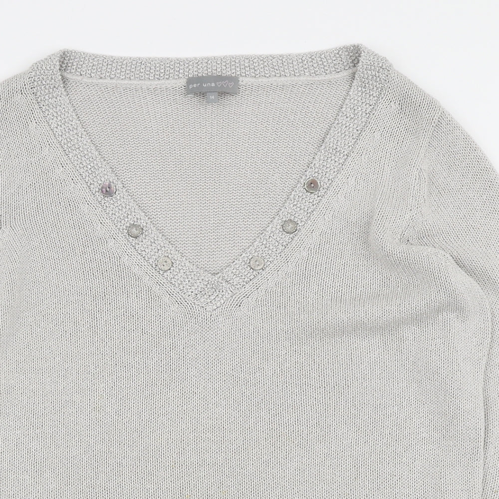 Womens UK Size 12 Marks and Spencer Grey Pullover Jumper