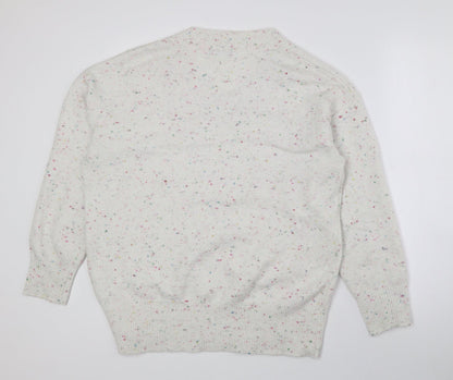 F&F Mens Multicoloured V-Neck Geometric Polyester Pullover Jumper Size L