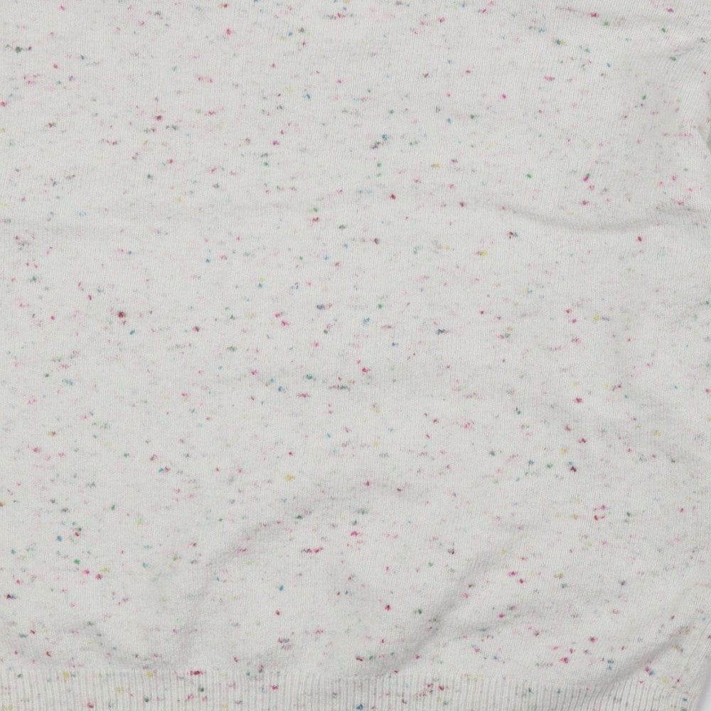 F&F Mens Multicoloured V-Neck Geometric Polyester Pullover Jumper Size L