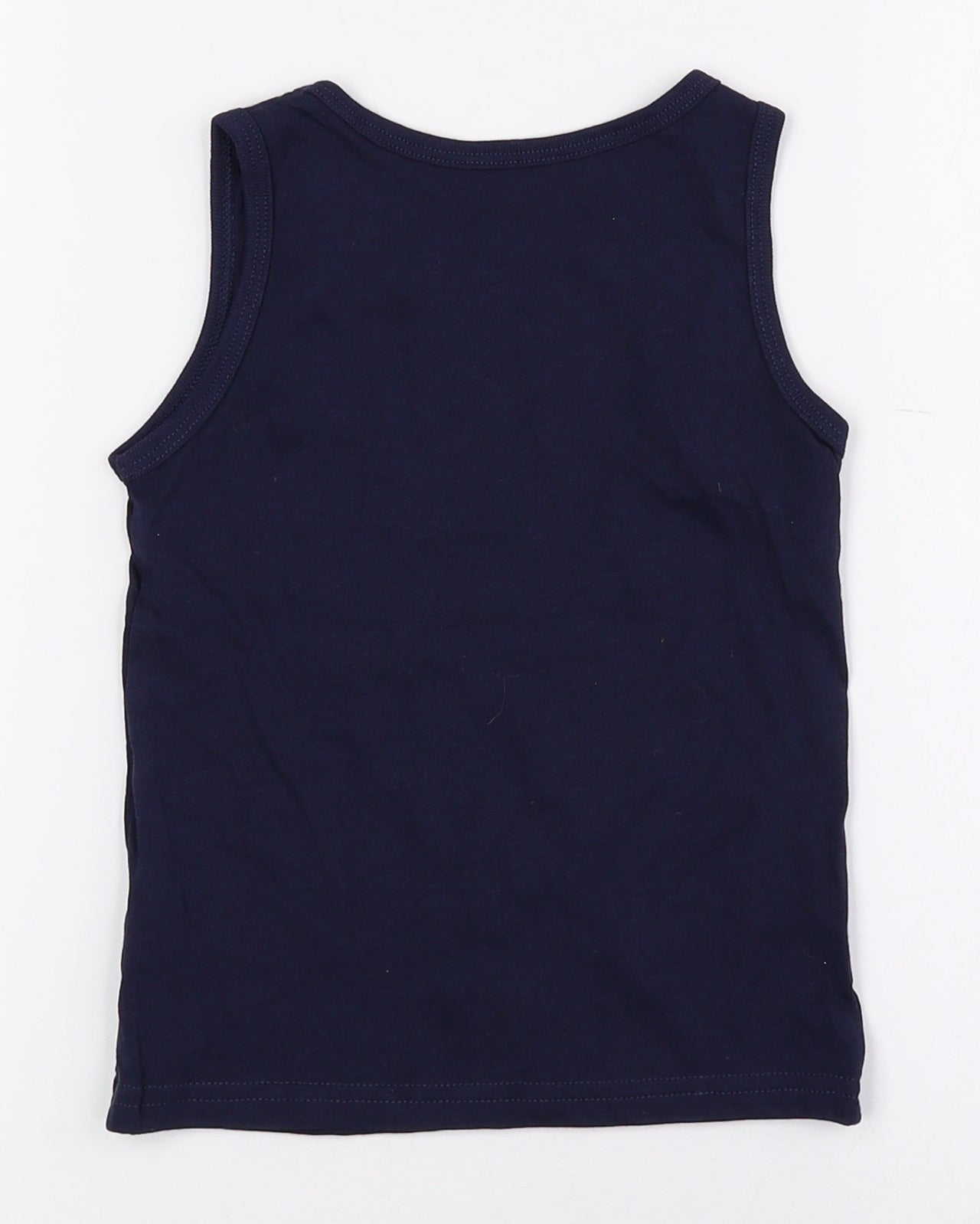 George Boys Blue 100% Cotton Basic Tank Size 3-4 Years Crew Neck Pullover
