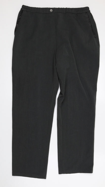Womens UK Size 18 Afibel Regular Fit Dress Pants Green Trousers