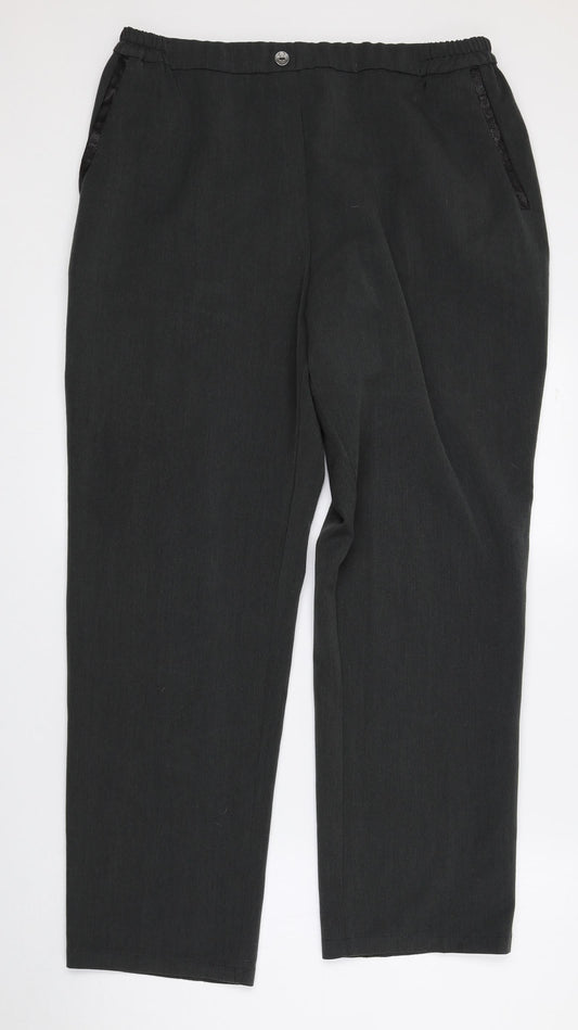 Womens UK Size 18 Afibel Regular Fit Dress Pants Green Trousers