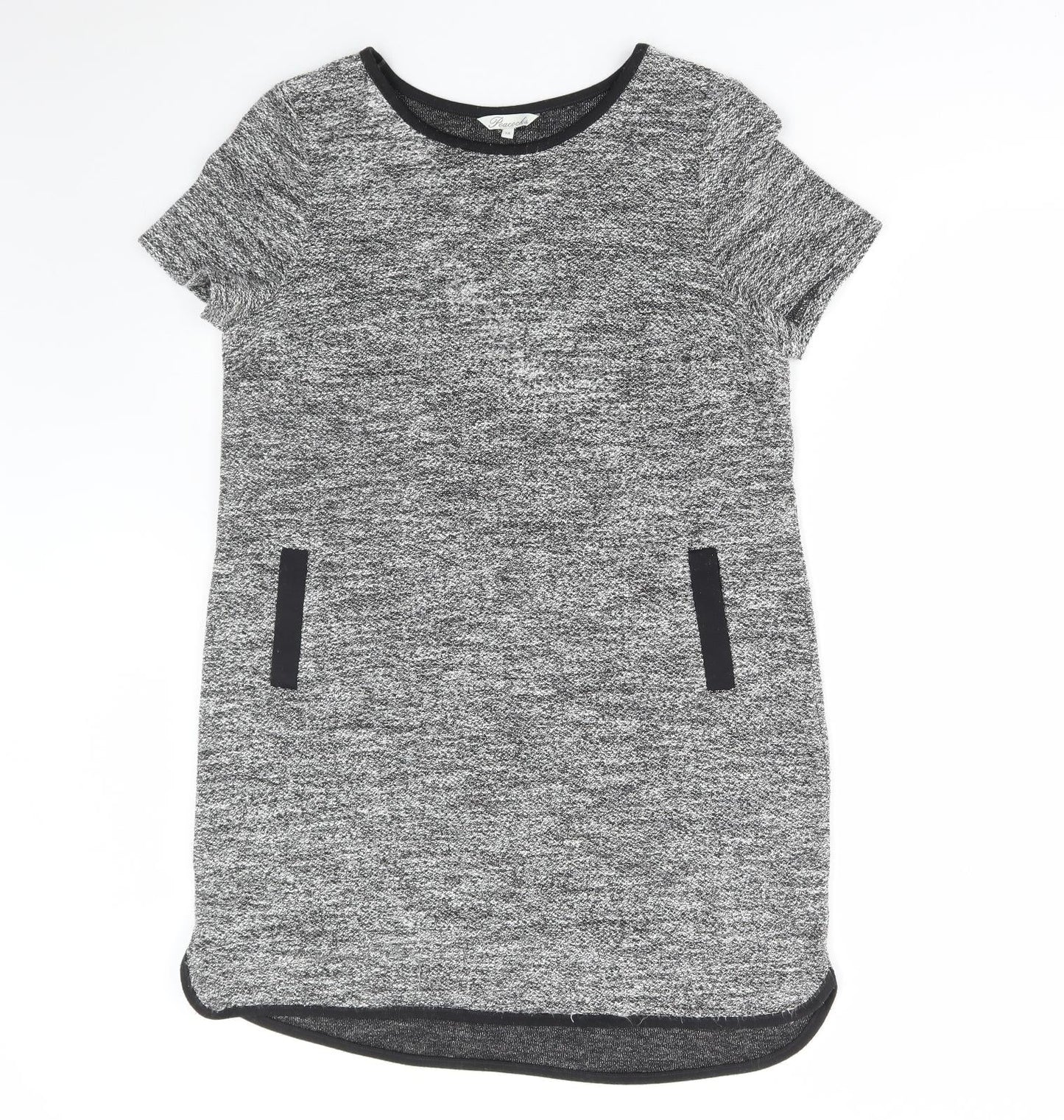 Peacocks Womens Grey Polyester Jumper Dress Size 14 Round Neck Pullover