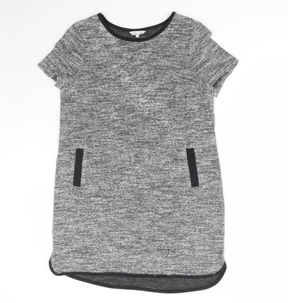 Peacocks Womens Grey Polyester Jumper Dress Size 14 Round Neck Pullover