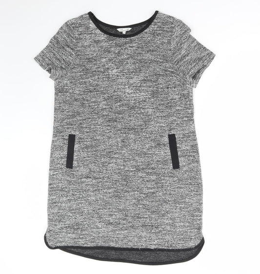 Peacocks Womens Grey Polyester Jumper Dress Size 14 Round Neck Pullover