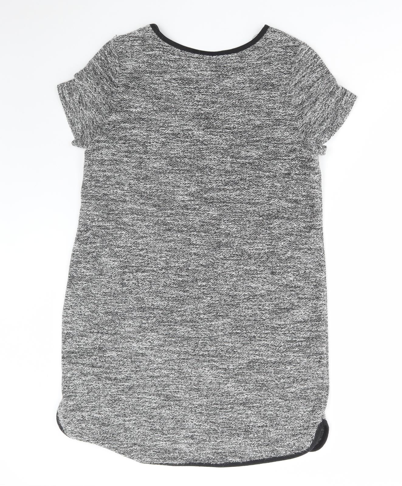 Peacocks Womens Grey Polyester Jumper Dress Size 14 Round Neck Pullover