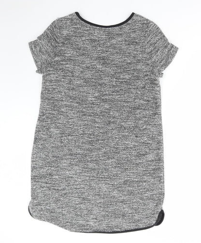 Peacocks Womens Grey Polyester Jumper Dress Size 14 Round Neck Pullover