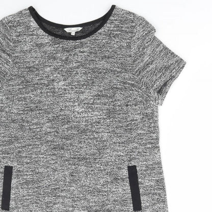 Peacocks Womens Grey Polyester Jumper Dress Size 14 Round Neck Pullover