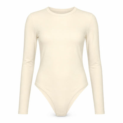 Primark Womens Ivory Cotton Bodysuit One-Piece Size S Snap