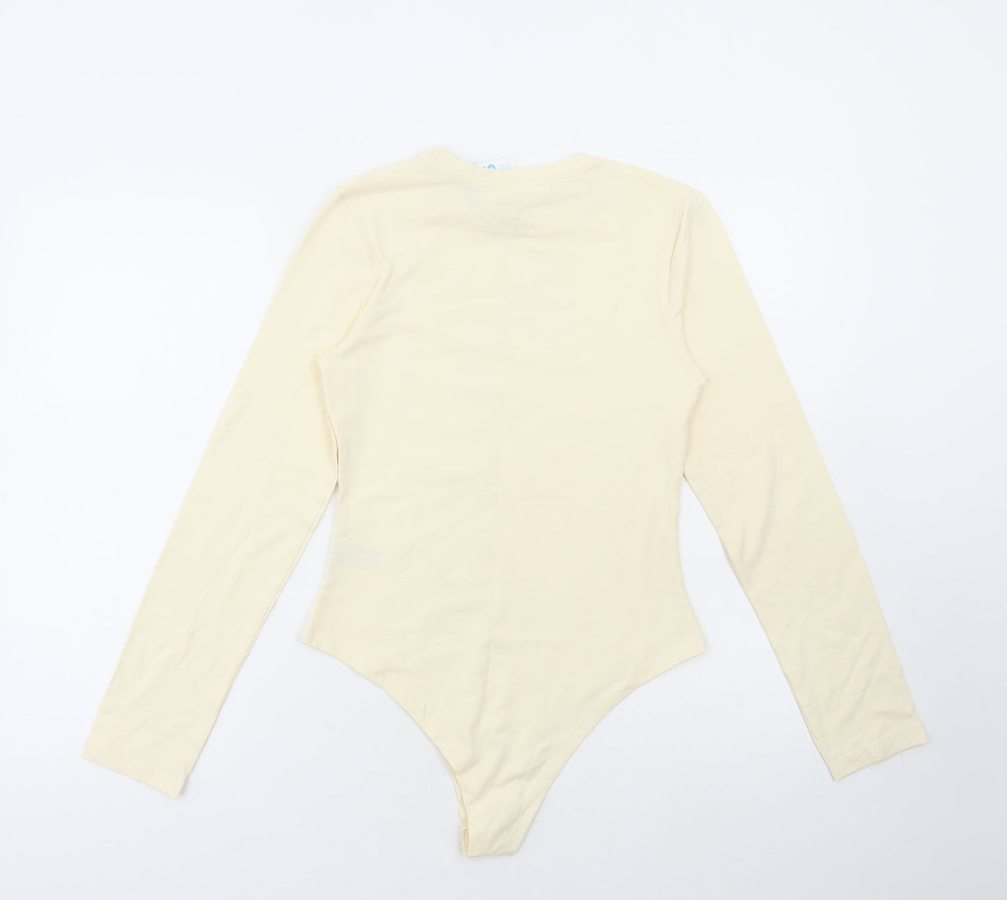 Primark Womens Ivory Cotton Bodysuit One-Piece Size S Snap