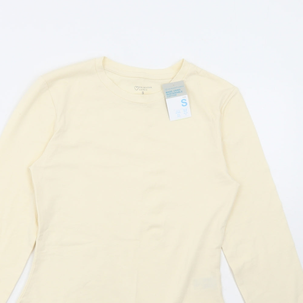 Primark Womens Ivory Cotton Bodysuit One-Piece Size S Snap