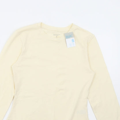 Primark Womens Ivory Cotton Bodysuit One-Piece Size S Snap