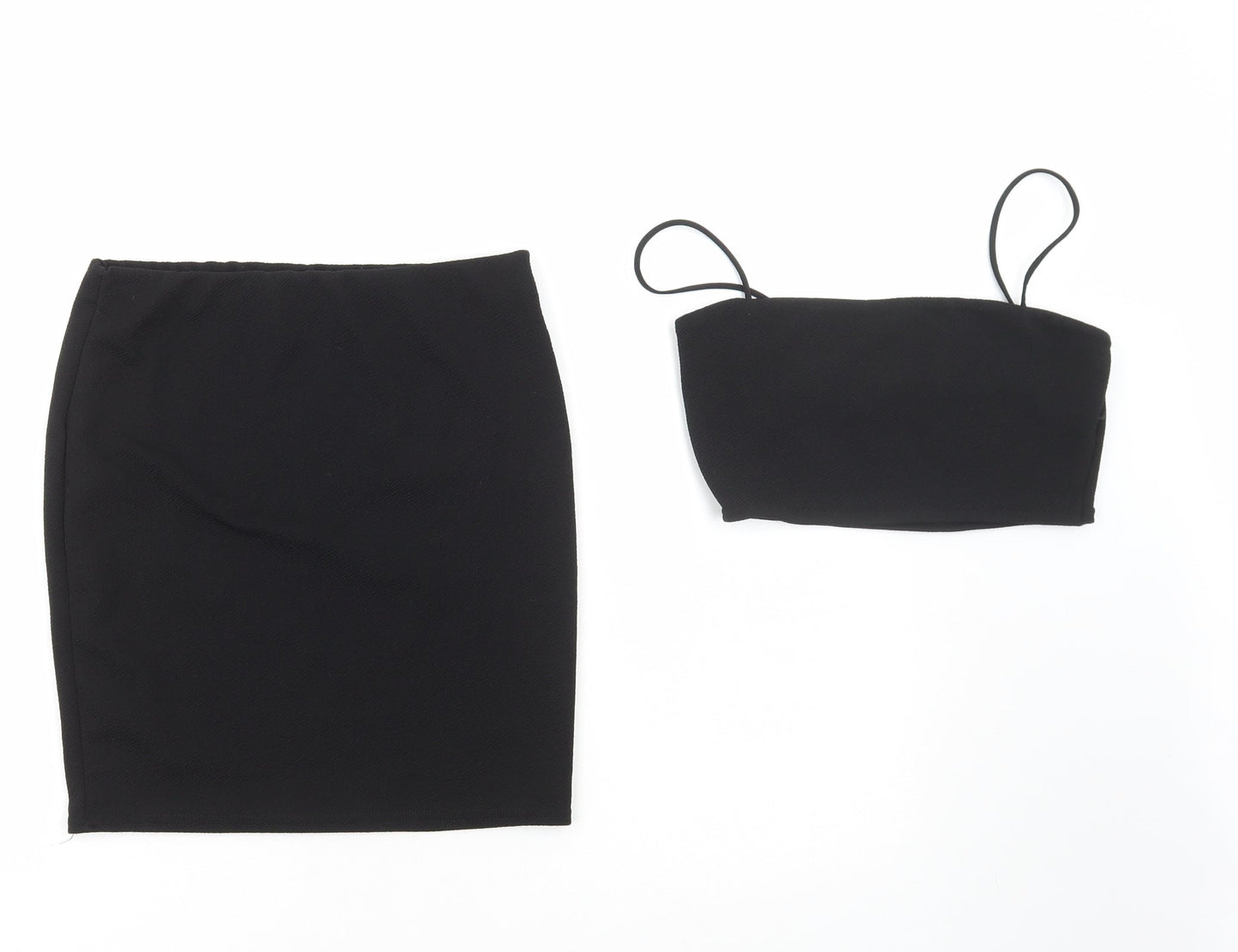 Boohoo Womens Black Polyester Skirt/ Skort Set Outfit/Set Size 6 Pullover