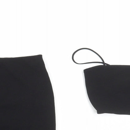 Boohoo Womens Black Polyester Skirt/ Skort Set Outfit/Set Size 6 Pullover