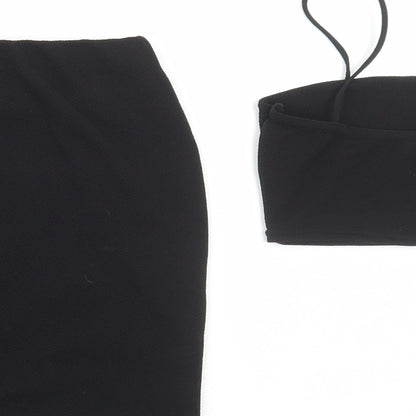 Boohoo Womens Black Polyester Skirt/ Skort Set Outfit/Set Size 6 Pullover