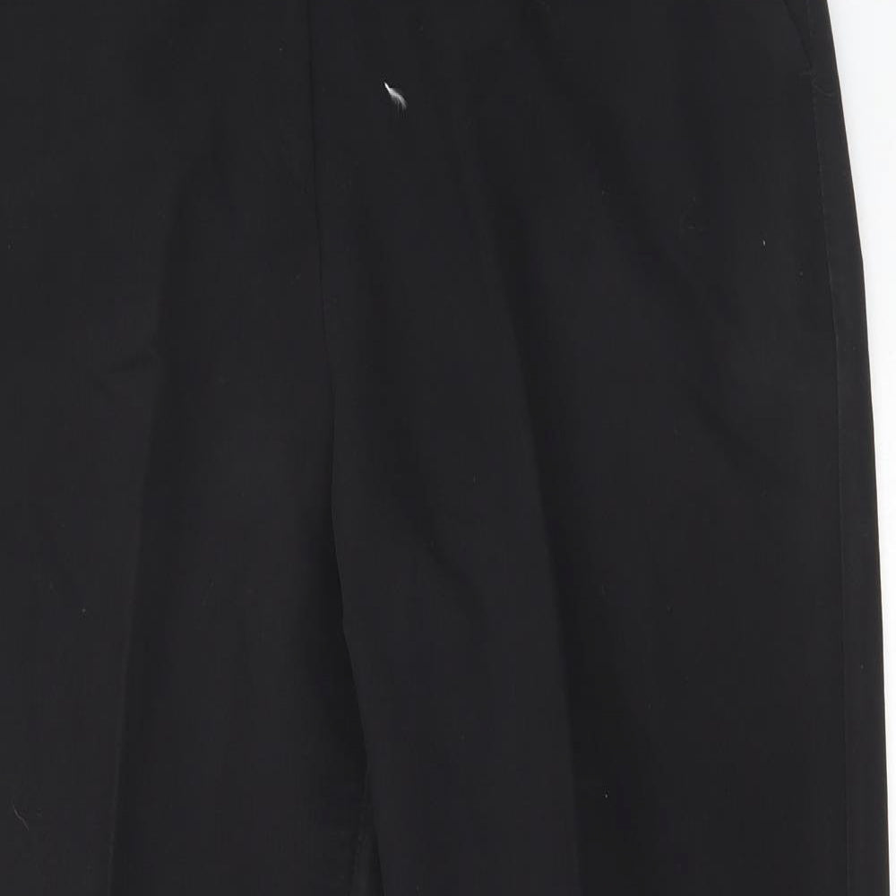 F&F Womens Black Polyester Trousers Size 14 L36 in Regular Hook & Eye