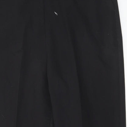 F&F Womens Black Polyester Trousers Size 14 L36 in Regular Hook & Eye