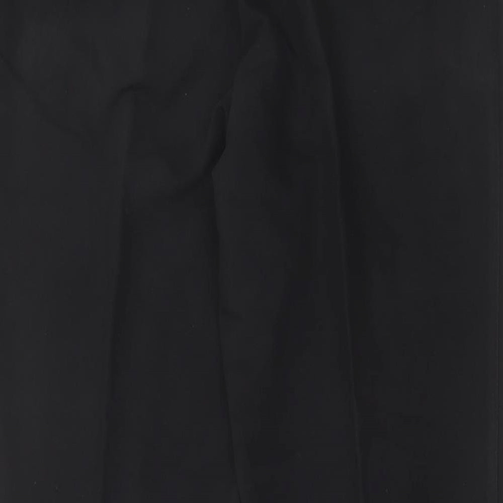 F&F Womens Black Polyester Trousers Size 14 L36 in Regular Hook & Eye