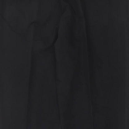 F&F Womens Black Polyester Trousers Size 14 L36 in Regular Hook & Eye