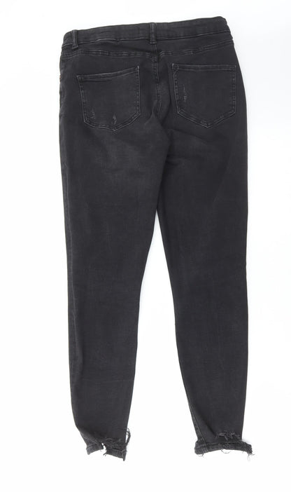 Denim & Co. Womens Black Cotton Skinny Jeans Size 14 L28 in Regular Zip