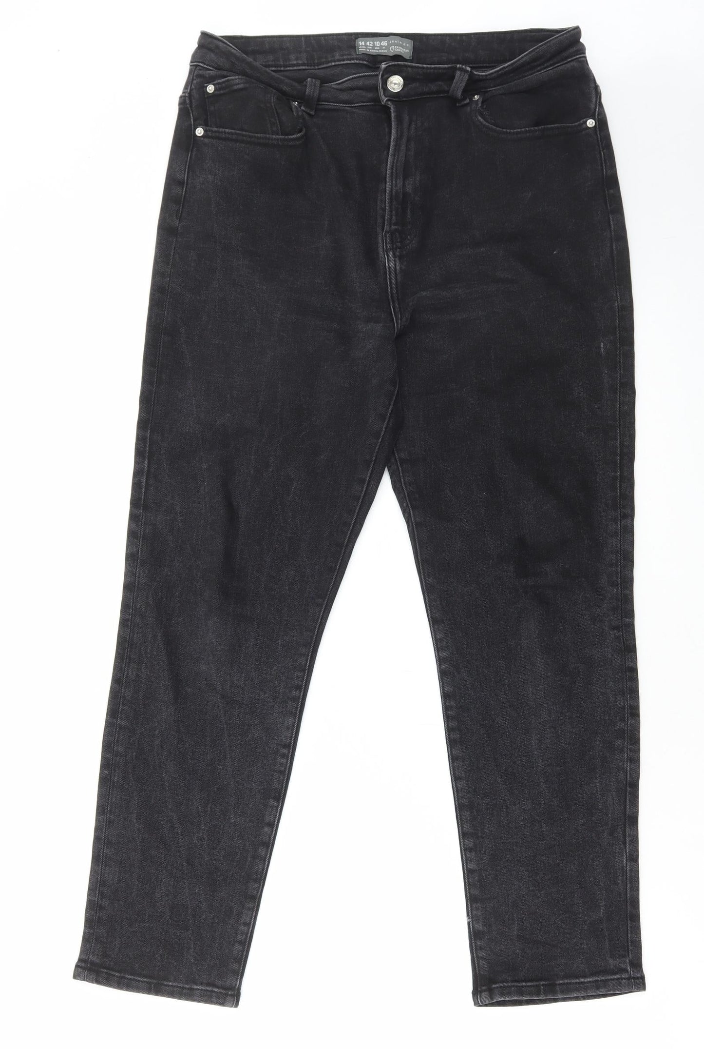 Denim & Co. Womens Black Cotton Skinny Jeans Size 14 L27 in Regular Zip