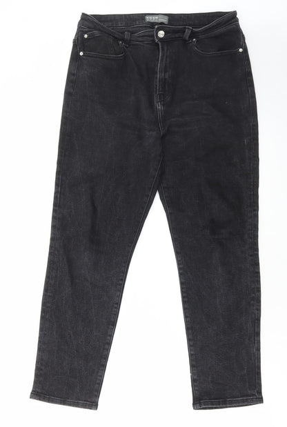 Denim & Co. Womens Black Cotton Skinny Jeans Size 14 L27 in Regular Zip