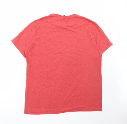 George Mens Red Polyester T-Shirt Size XL Round Neck - Star Wars Christmas