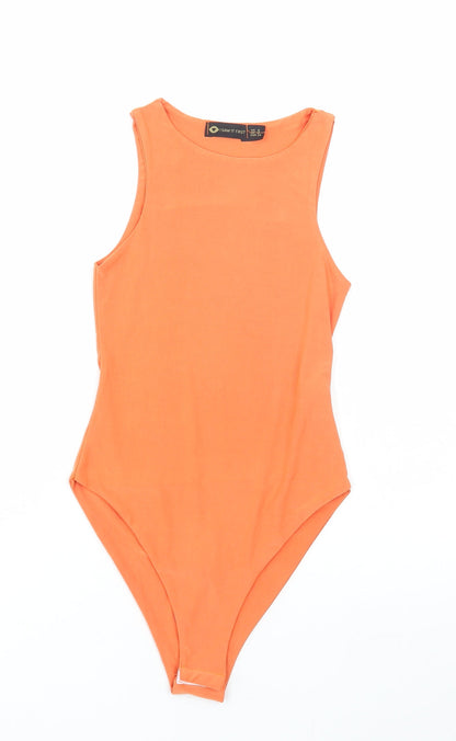 I SAW IT FIRST Womens Orange Polyester Bodysuit One-Piece Size 6 Snap