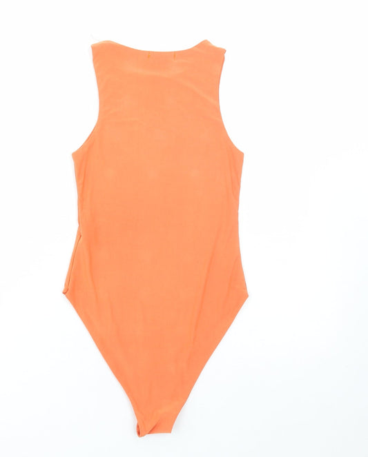 I SAW IT FIRST Womens Orange Polyester Bodysuit One-Piece Size 6 Snap