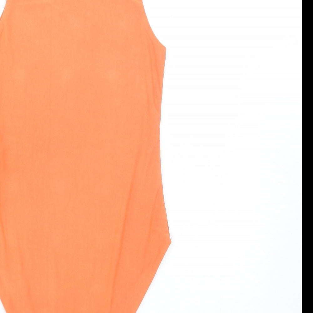 I SAW IT FIRST Womens Orange Polyester Bodysuit One-Piece Size 6 Snap