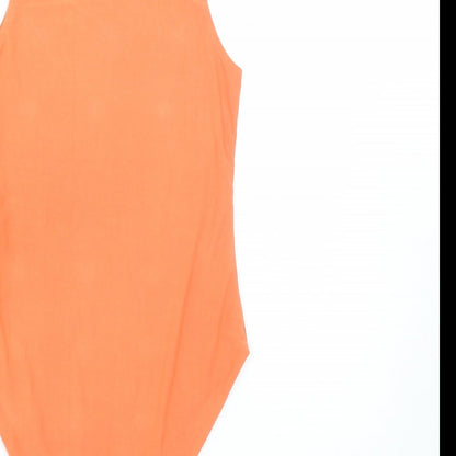 I SAW IT FIRST Womens Orange Polyester Bodysuit One-Piece Size 6 Snap