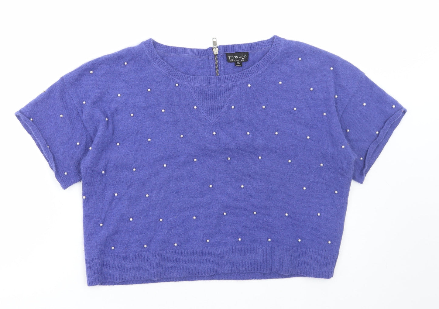 Womens UK Size 12 Topshop Blue Pullover Jumper