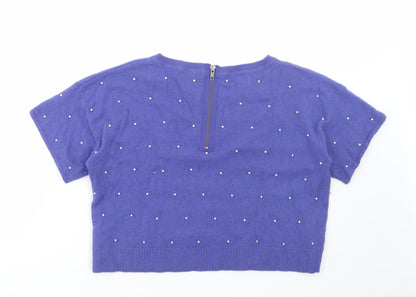 Womens UK Size 12 Topshop Blue Pullover Jumper